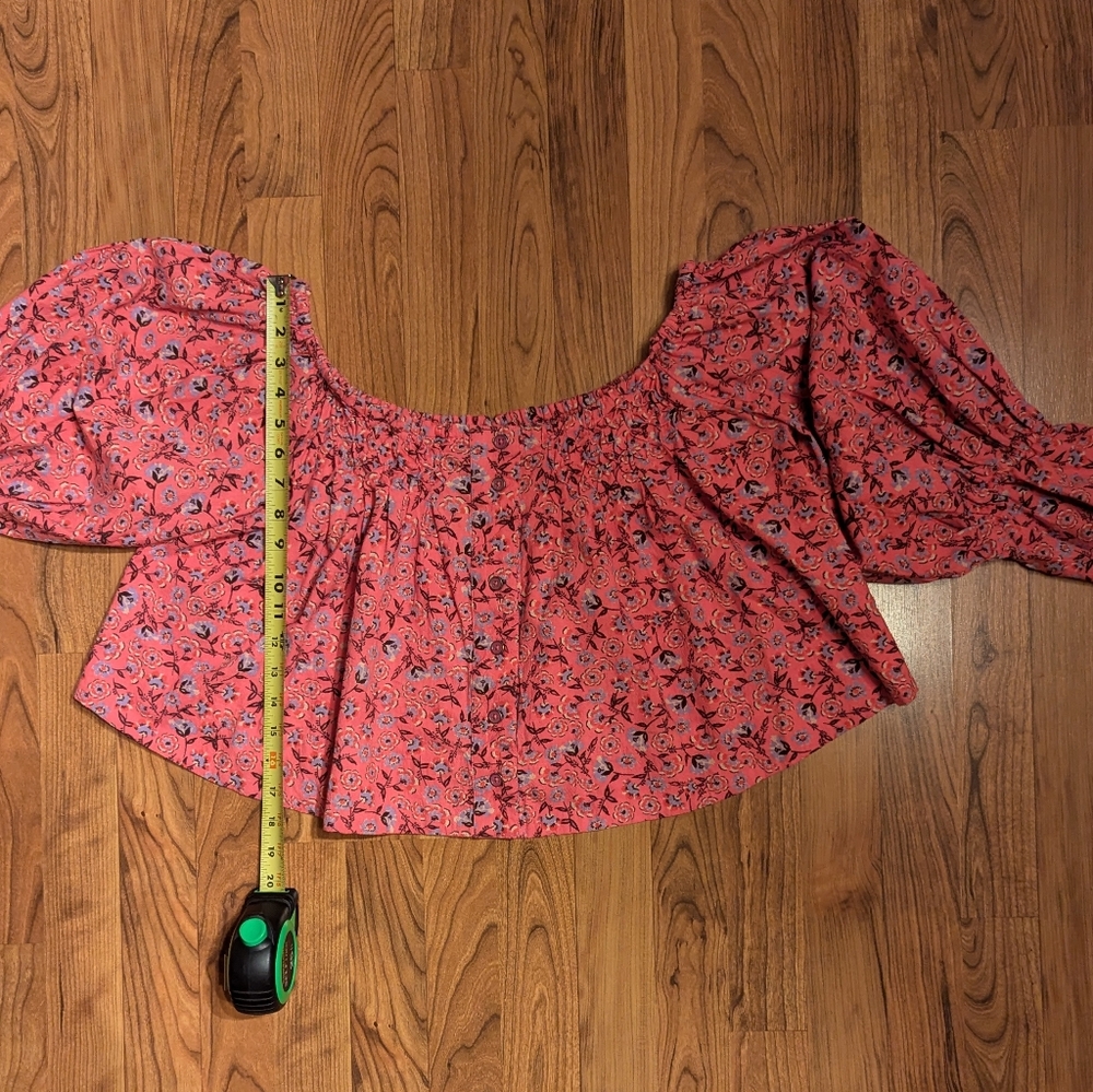 NWOT Free People James Smocked Pink Floral Top, Size Small - Picture 7 of 12